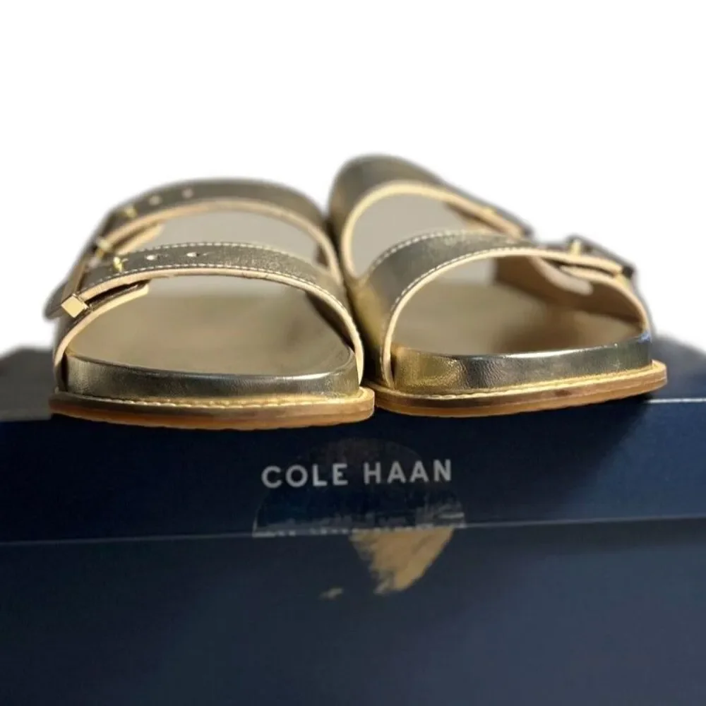 Cole Haan Women's Marisol Footbed Leather Sandal Gold SZ11M NEW